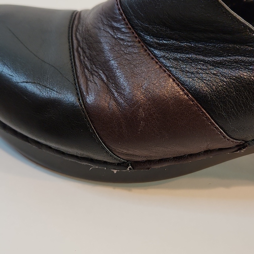 Dansko Tenley Black Brown Leather Comfort Slip On Clogs Womens EU 42 US 11.5 EUC - Picture 13 of 14